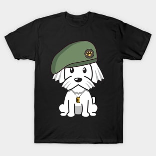 Green Beret white dog T-Shirt